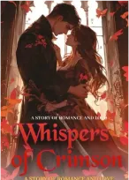 Cover of Whispers of Crimson, featuring a dark, moody design with red accents and an intriguing title font.